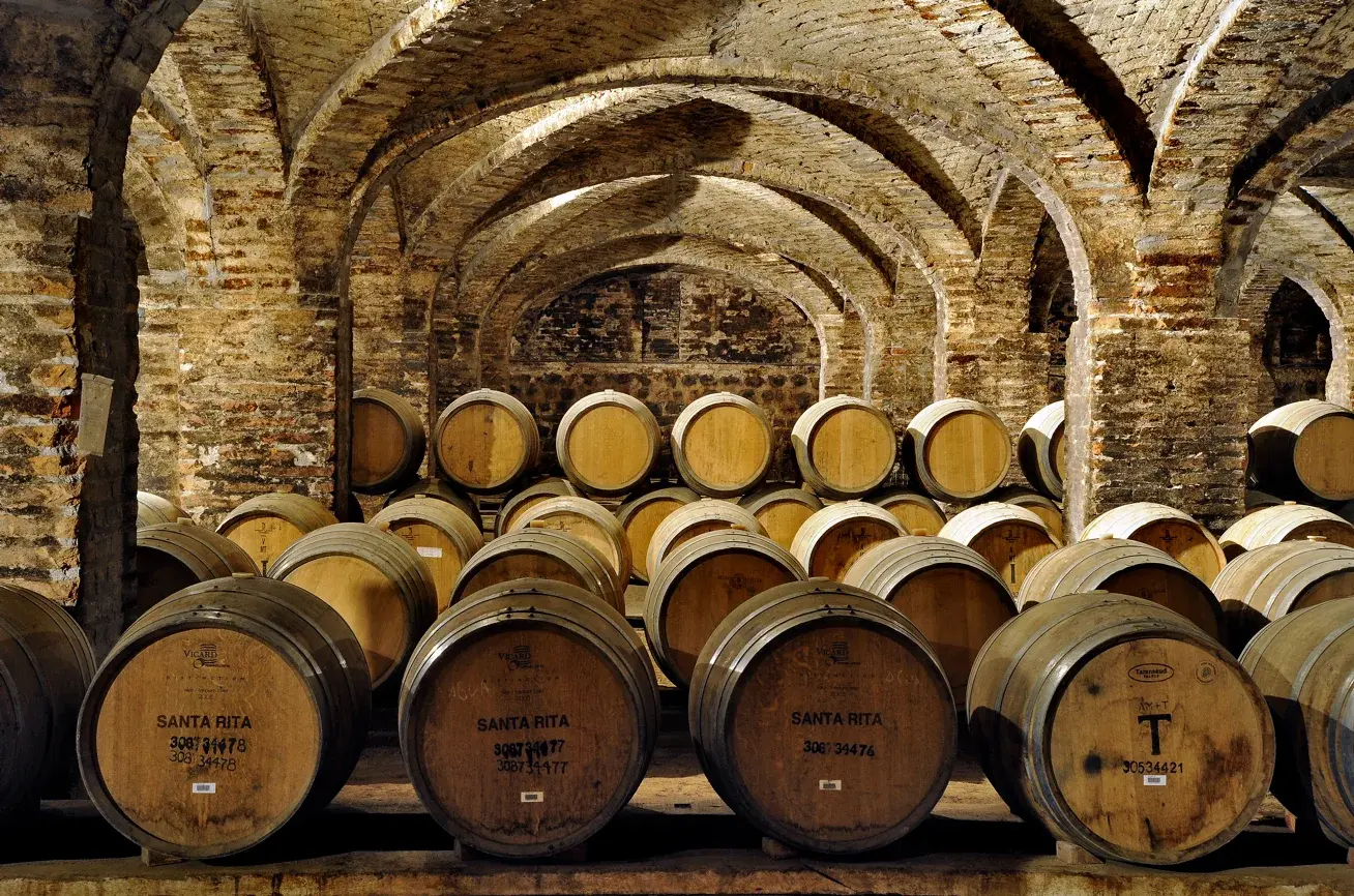 Historic barrel cellar at Viña Santa Rita
